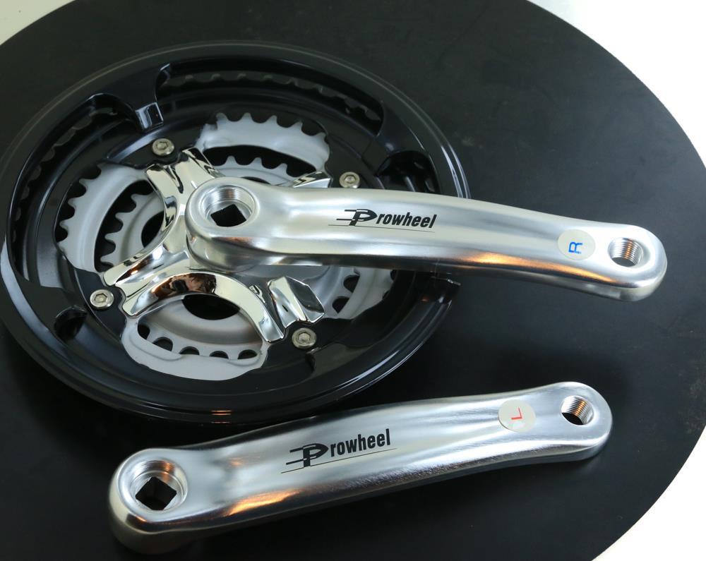 ProWheel 48/38/28T 7/8 Spd Alloy Square Taper JIS Hybrid Bike Crankset 170mm NEW