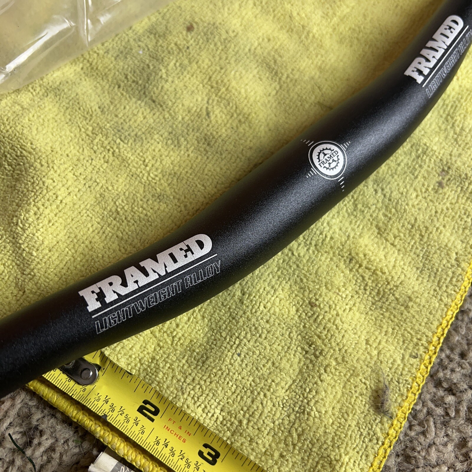 New FRAMED 9 Degree Sweep Mtn Bike Handlebars Bars 710mm Light Black 28” Wide