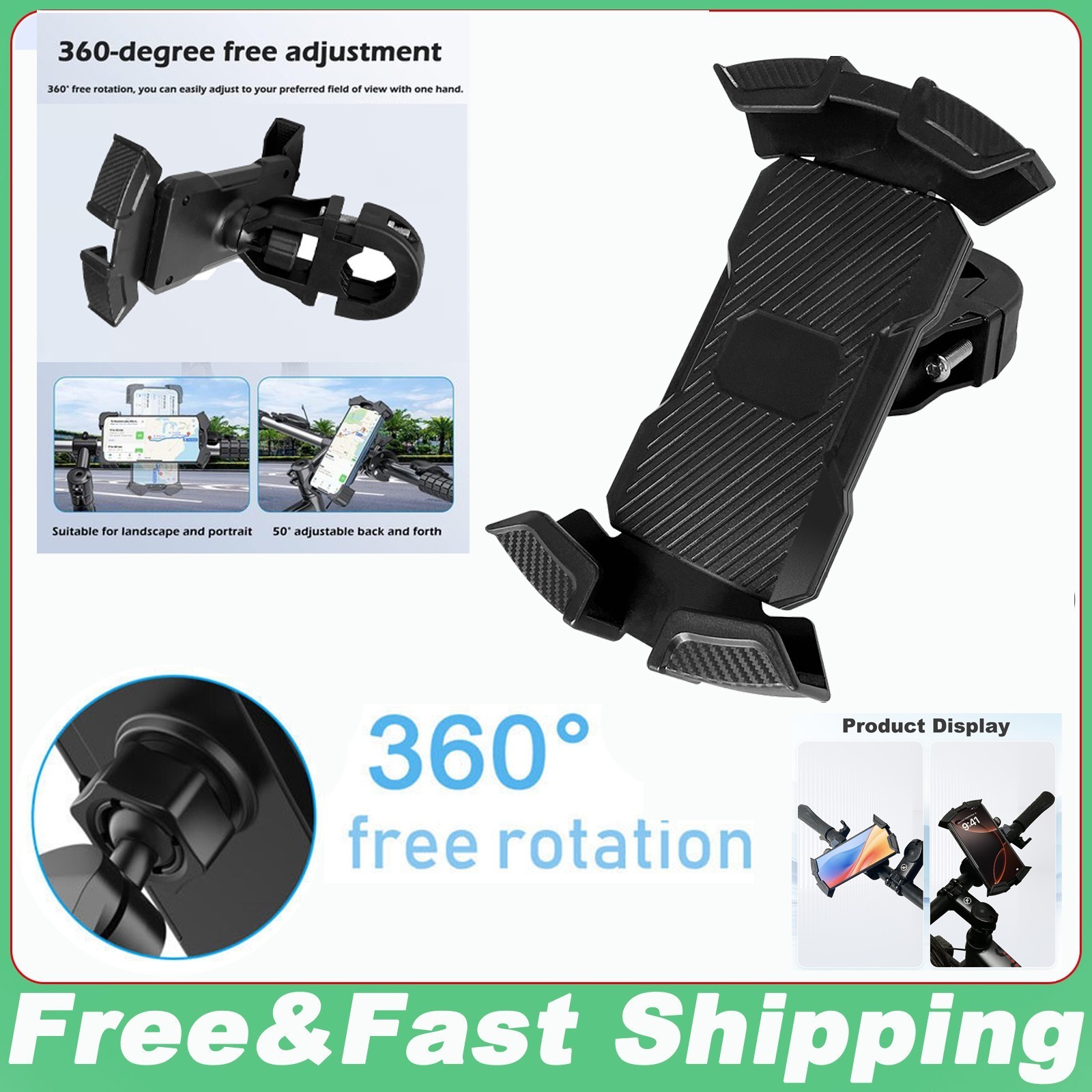 Ebike Motorcycle Bicycle Bike Handlebar Phone Mount Holder for iPhone Samsung
