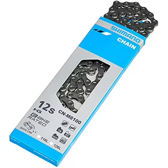 Shimano XT CN-M8100 12-Speed Chain with 126 Links. Pre-waxed with SILCA.