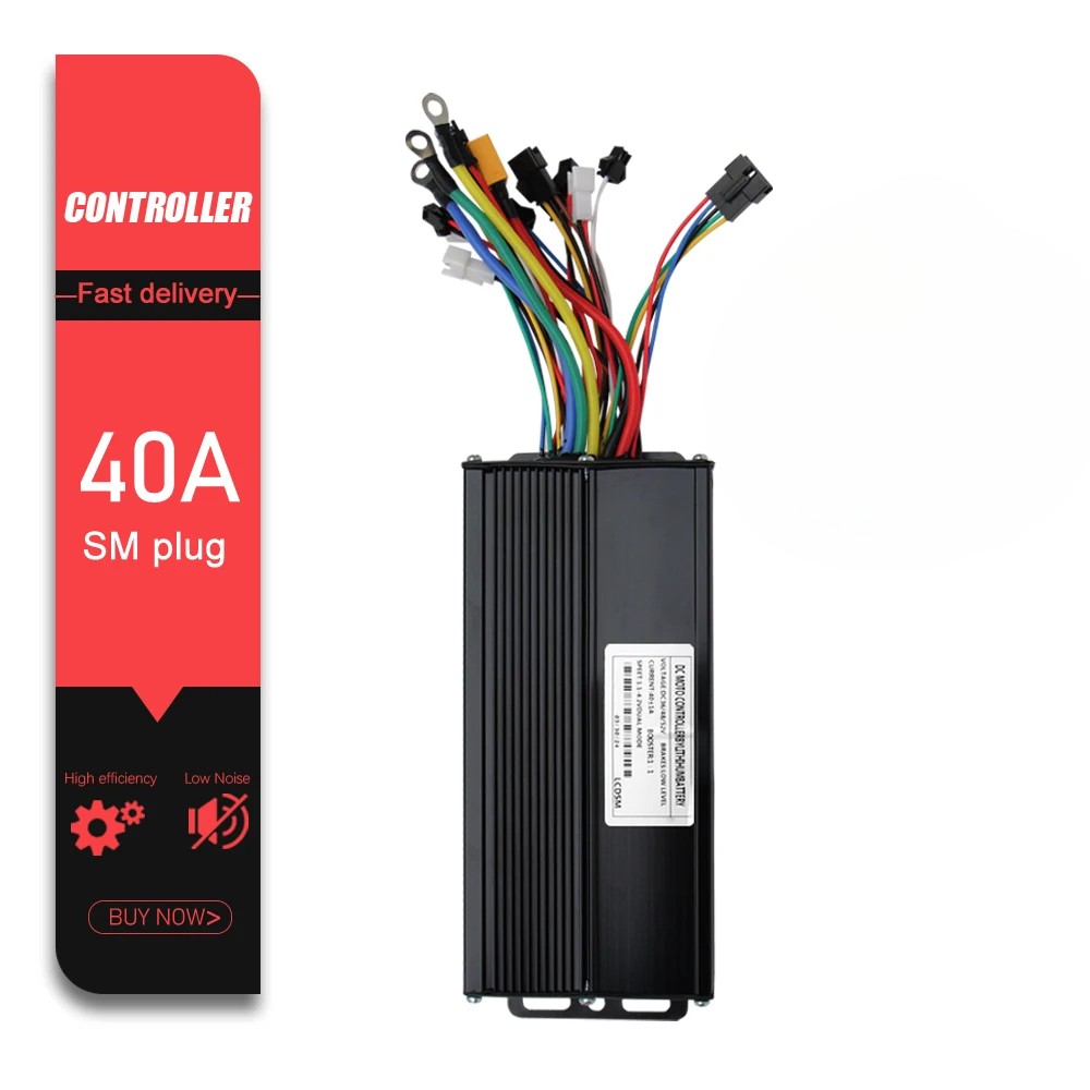 Ebike Sine Wave Controller 40A Three-Mode 36/48/52V with S866 LCD Color Display