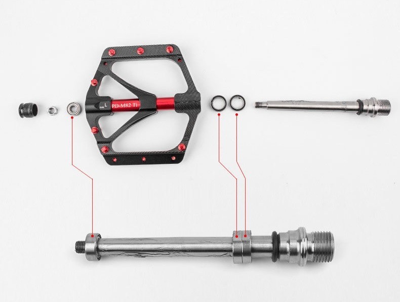 Aluminum titanum axle Road MTB Mountain Bike XC Bicycle Pedal Flat Pedals
