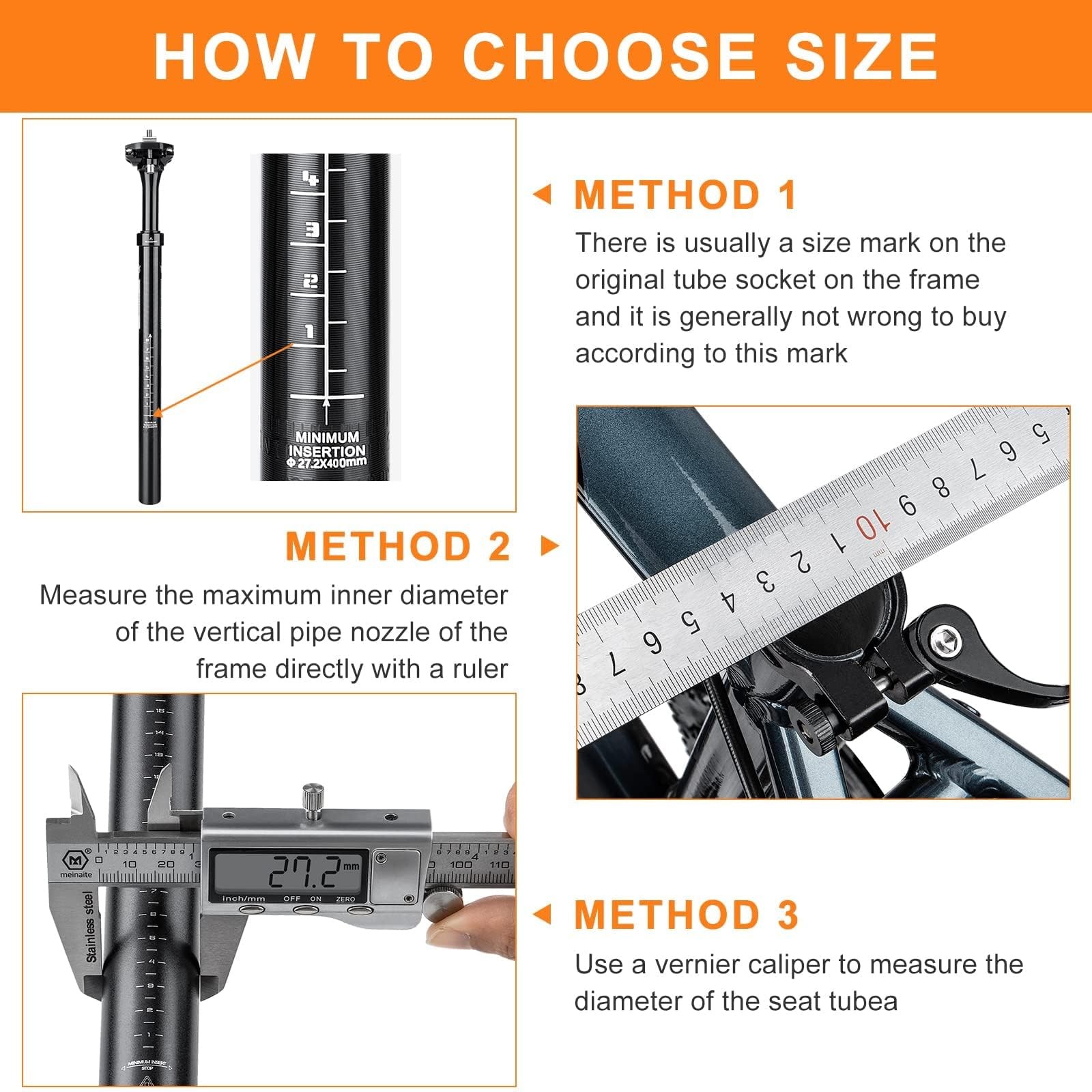 Suspension Seatpost for Bicycles – 27.2/30.9/31.6 X 400mm Shock Absorbing Bik…