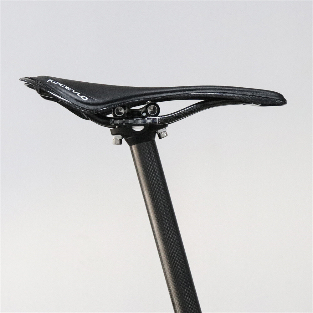 KOCEVLO Leather Carbon Fiber Saddles Oval Rail Seat 270*143mm For MTB Road Bike