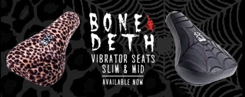 BONE DETH VIBRATOR MID PIVOTAL BMX BIKE SEAT FAUX LEOPARD FUR NEW