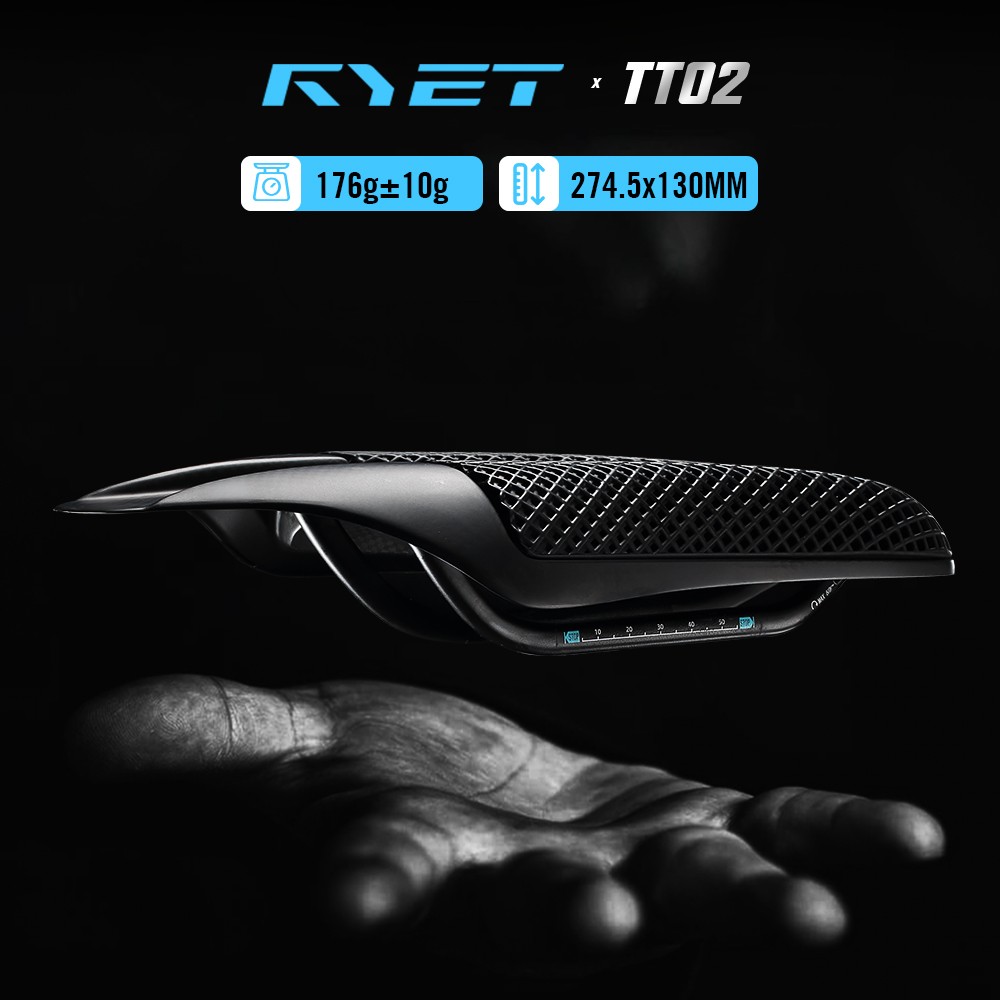 Full Carbon 3D Printed Triathlon Saddle Short Nose Wide Aero Design Carbon Shell