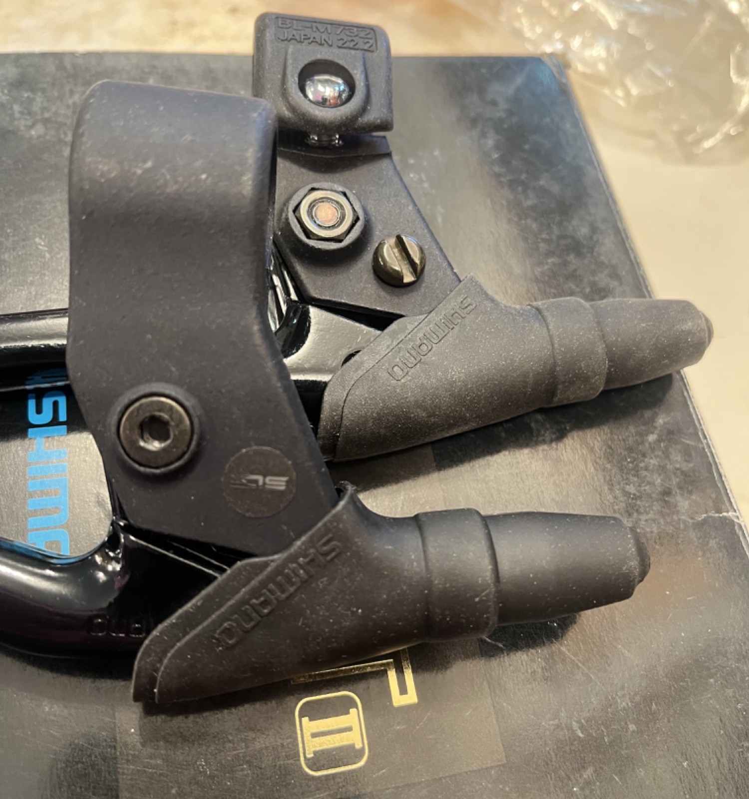 NOS NIB Vintage Shimano Deore XT II 4-Finger Brake Levers BL-M732 – MINT In Box