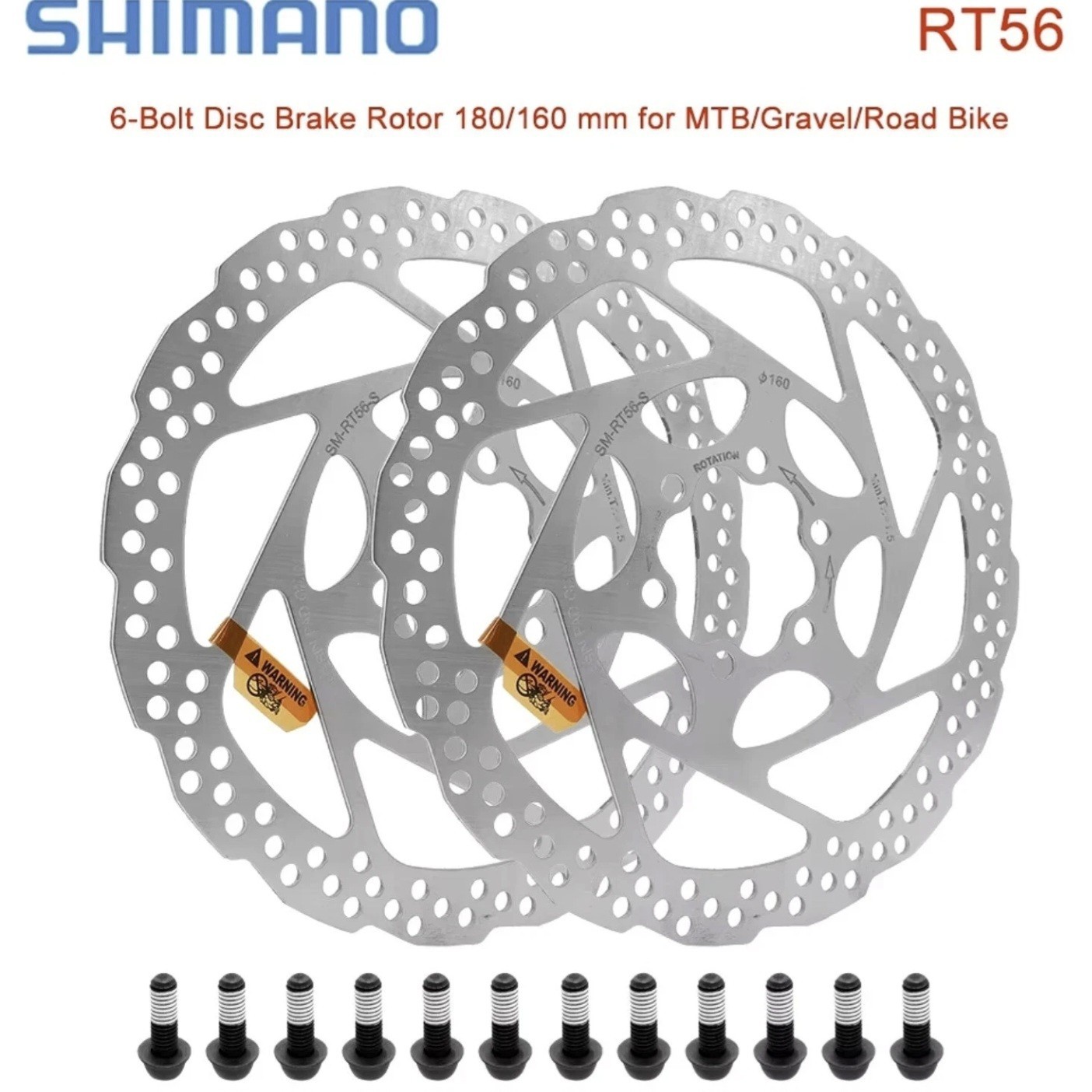 Shimano Deore SM-RT56 Disc Brake Rotors 160mm / 180mm, 6-Bolt, MTB & Road Bike