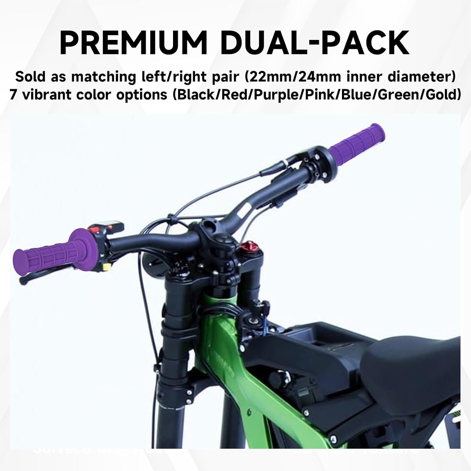 Dirt Bike Handlebar Grips 7/8″ Rubber Handle Grips Universal for Color: purple