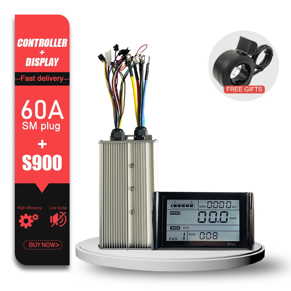 48V 52V 60V 72V 60A Electric Bike Sine Wave Controller for 1000-3000W Motor