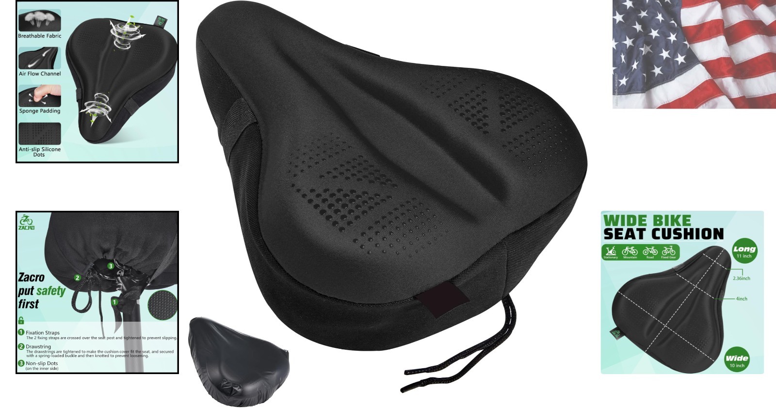 Bike Seat Cushion – Padded Gel Bike Seat Cover for Men & Women, Padding Bicyc…