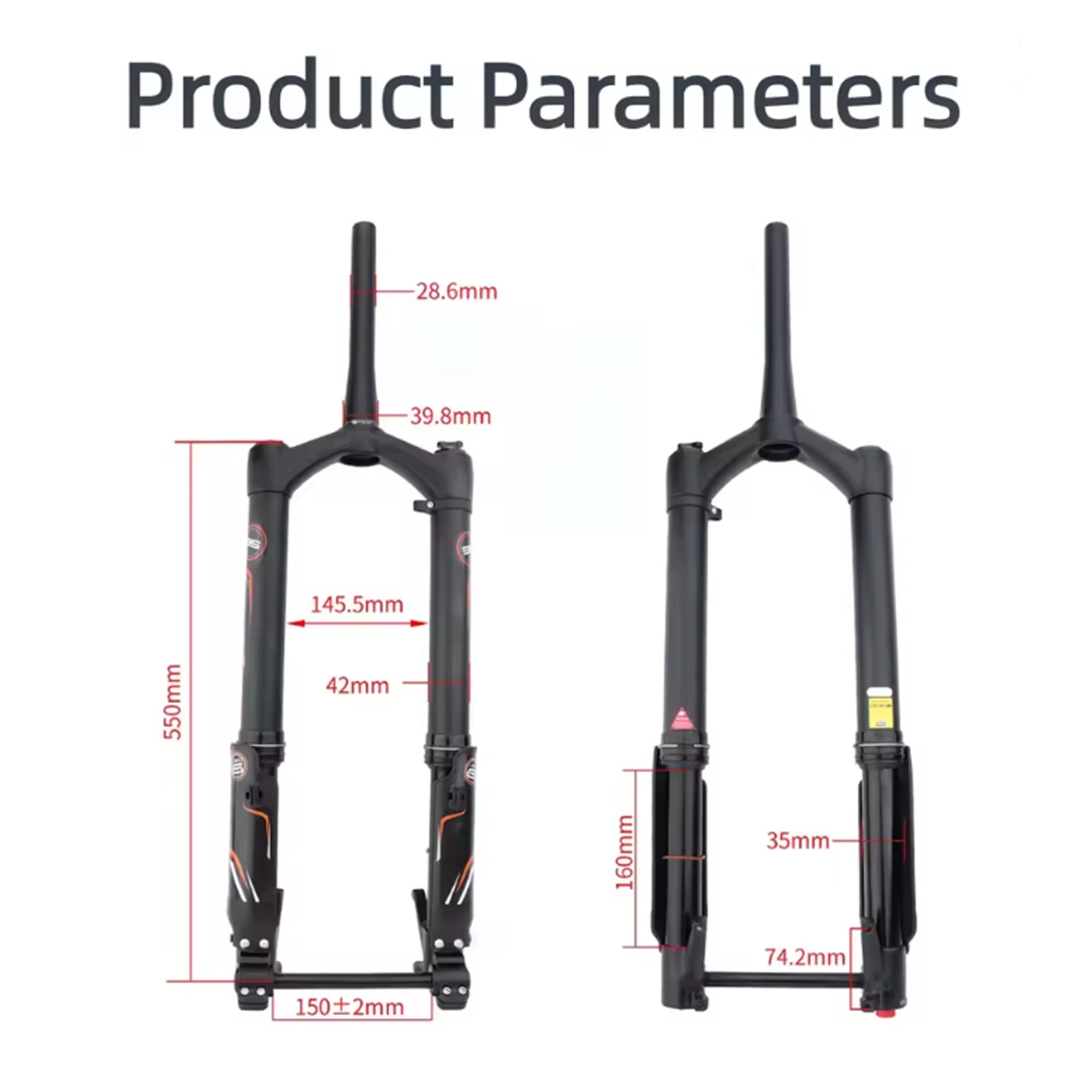 DNM USD-6 FAT 26/27.5 Inch Inverted Front Fork Coil Spring Snow Beach Fat Bike