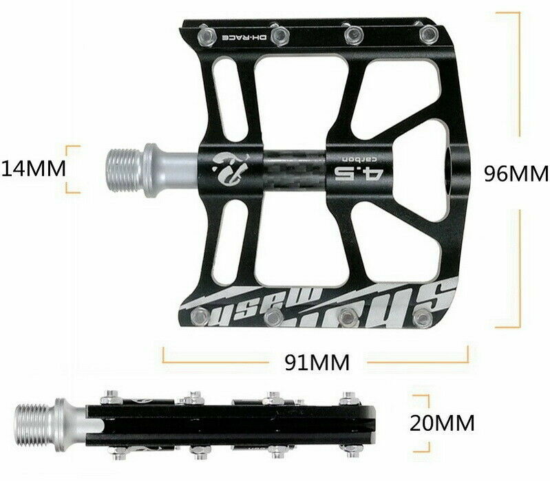 SHANMASHI MTB Road Anti-slip Flat Pedal XC Bike 3Bearings Tube Carbon Pedals