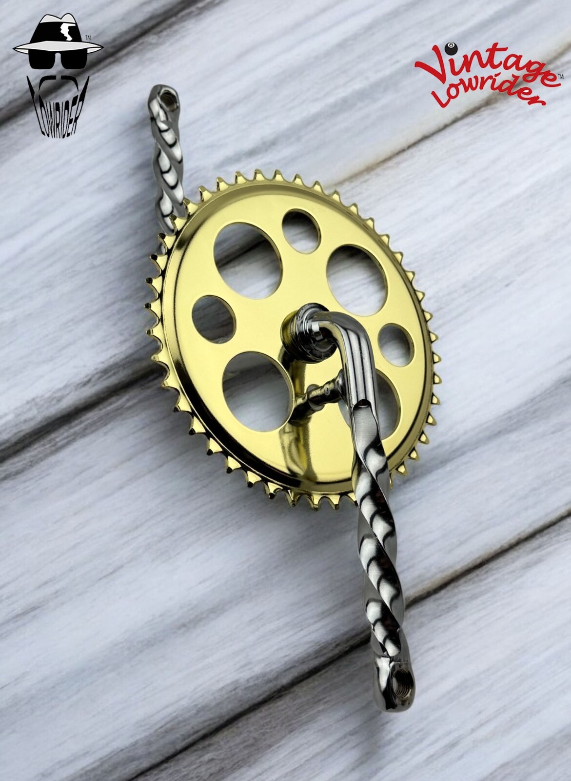 LOWRIDER LUCKY 7 SPROCKET 44T, & 6 1/2″ TWISTED CRANK CRUISER, LOWRIDER BICYCLES