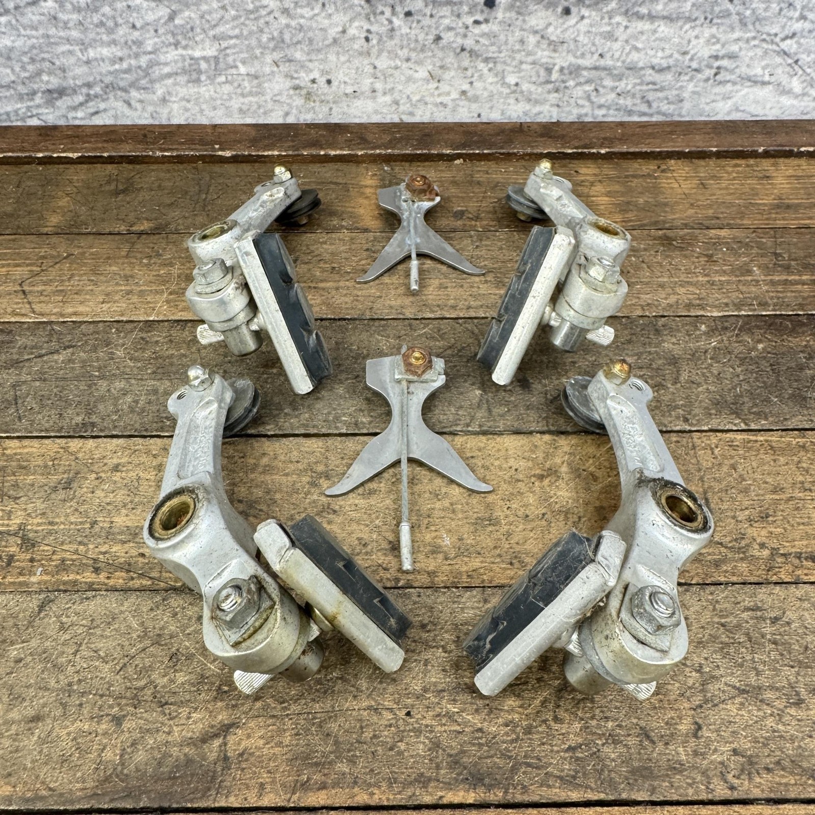 Vintage Suntour Roller Cam System Brake Set Front Rear Silver MTB Japan 80s MTB