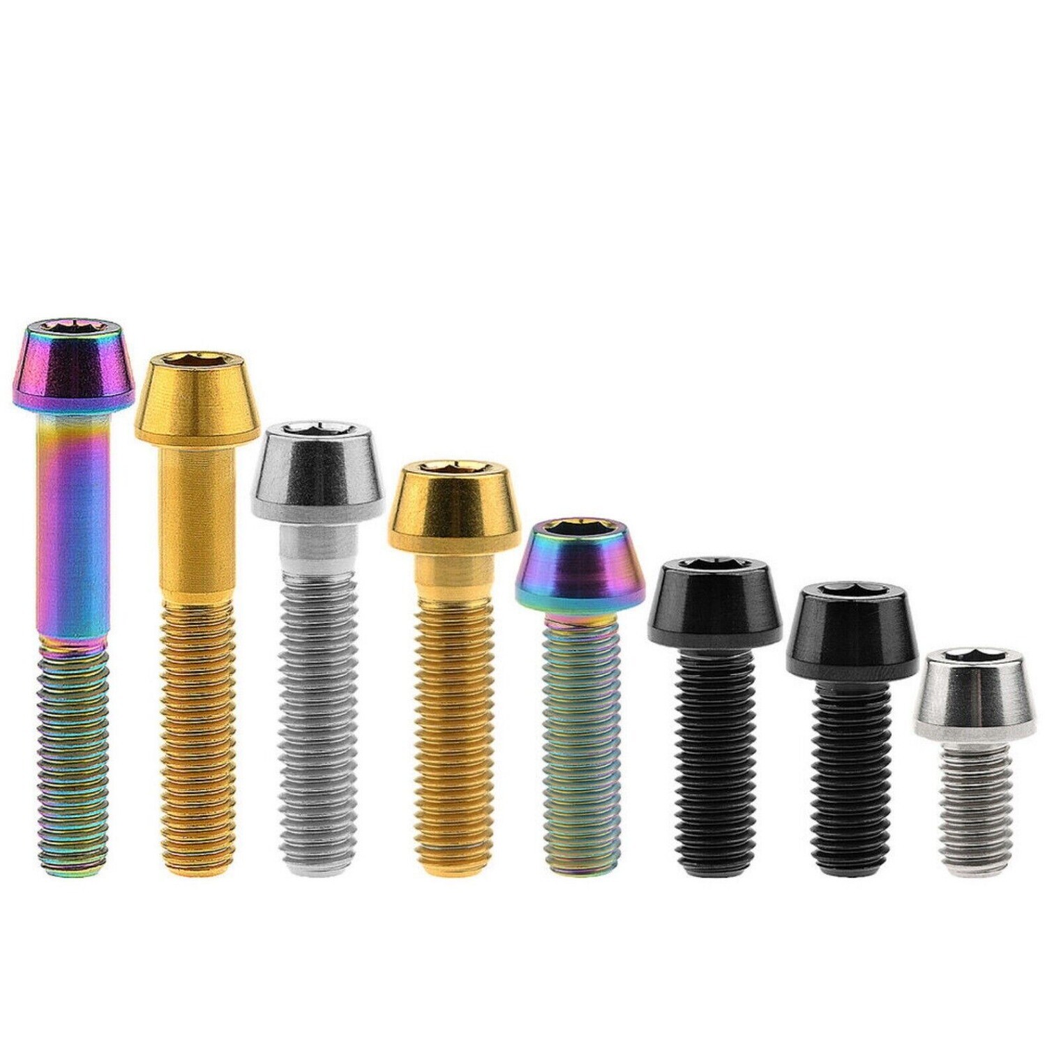 M8 Titanium Ti Taper Cone Socket Allen Bolt 15 20 25 30 35 40 50 x 1.25mm thread
