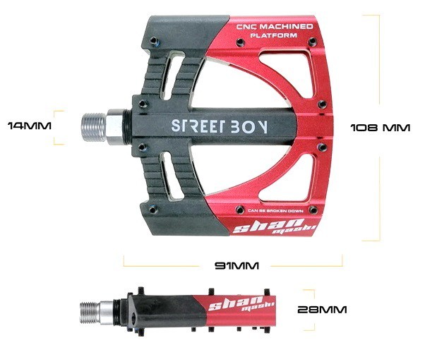 Aluminum Road MTB Mountain Bike XC Bicycle Pedal 3 Sealed Bearings Flat Pedals