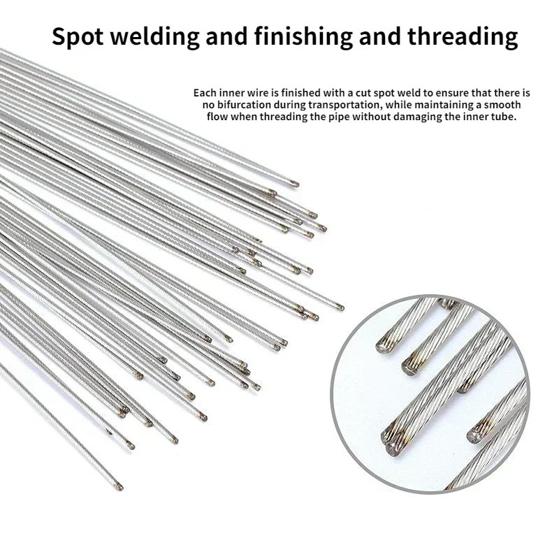 2M Bike Brake Shift Cable Stainless Steel Inner Wire Set 5-50pcs
