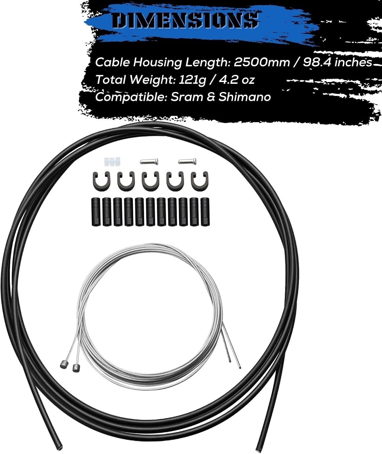 Complete Shifter Cable Housing Set for Smooth Gear Shifting – Black Finish