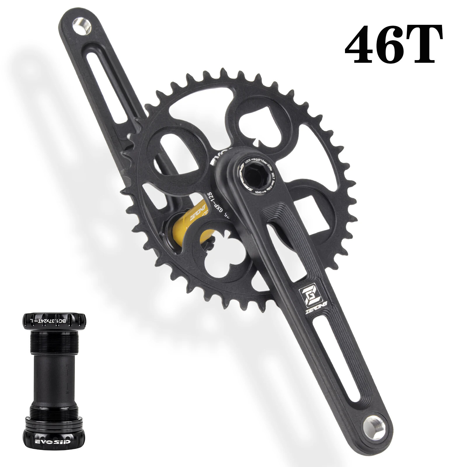 Road Bike Crankset 165mm 170mm Bicycle Crank Arm with 40 42 44 46 48T Chainring