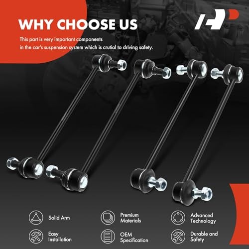 4Pcs Suspension Kit, Front and Rear Sway Bar Links Front and Rear Side