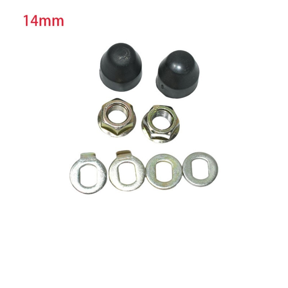 Lock Nut Washer Nut Cover Set for 12mm 14mm E-Bike Hub Motor Axle Carbon Steel