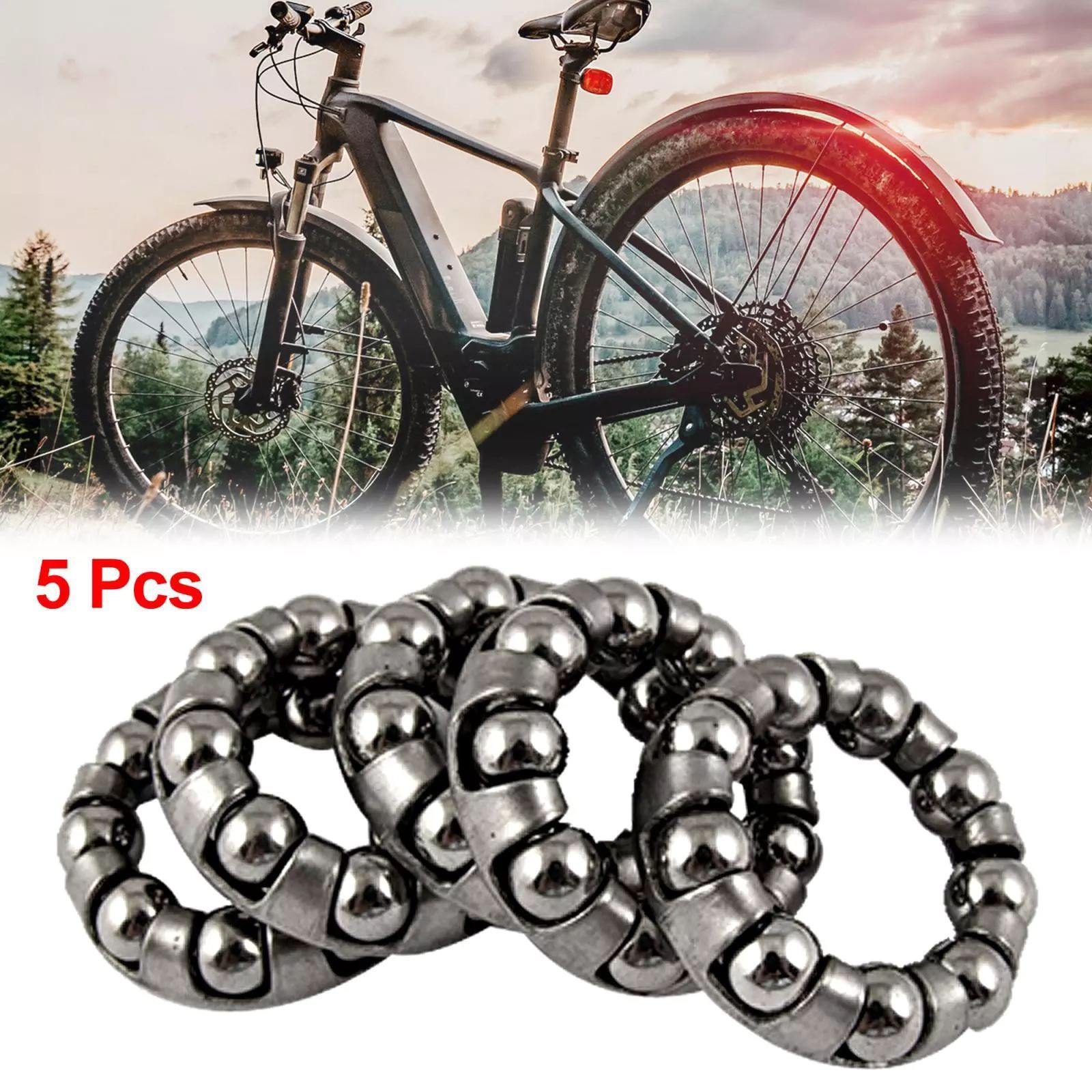 5PCS Durable Stainless Steel 1/4 in x 9 Balls Bicycle Crank Ball Bearing