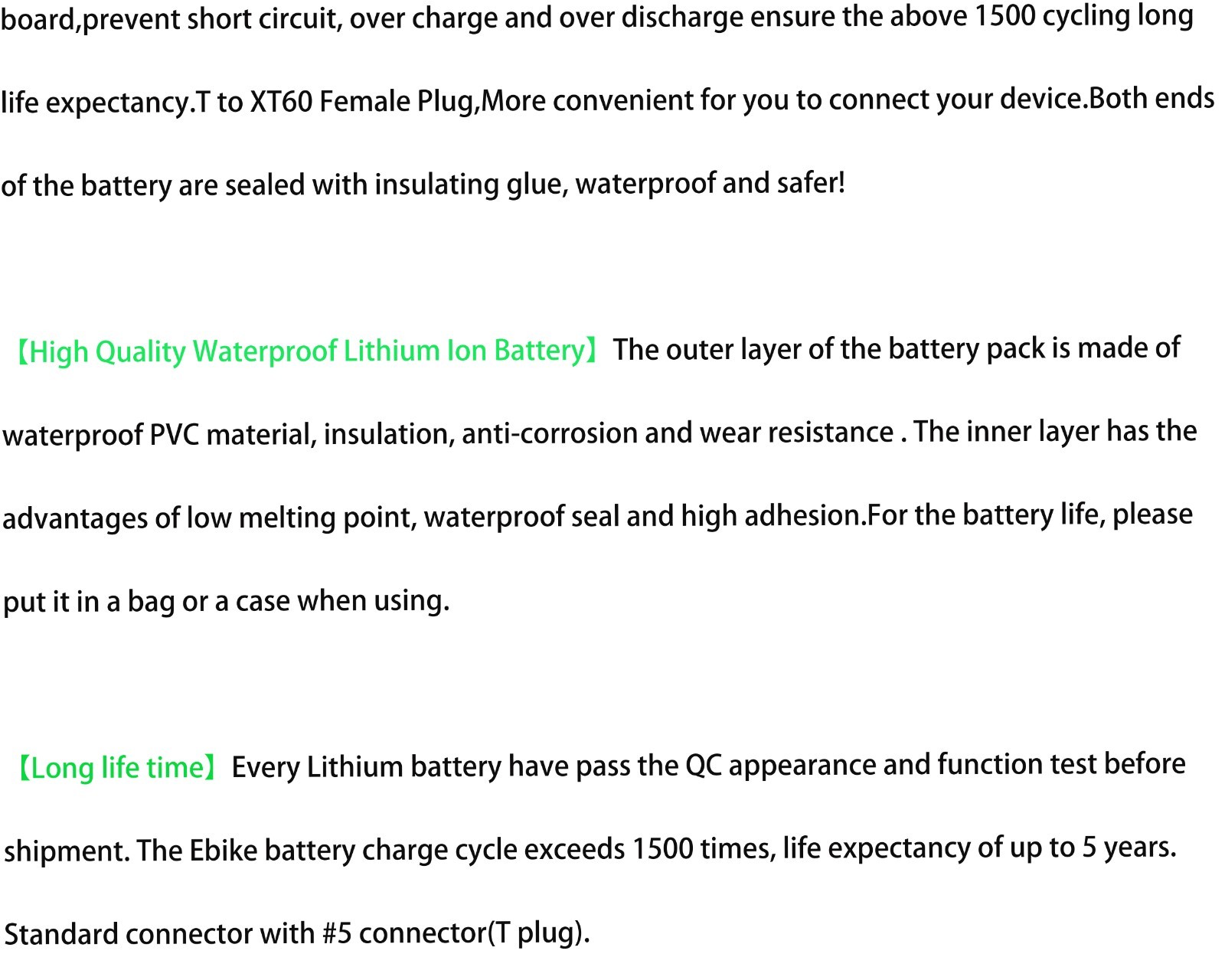 36V 48V 52V 60V 72V Lithium Ebike Battery for ≤3600W Electric Bike Bike Scooter