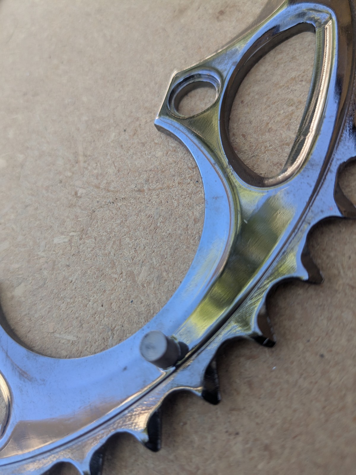 52 tooth x 130 bcd Road Bike Chainring Bicycle Grey Gloss Nice BIN Shift Pins