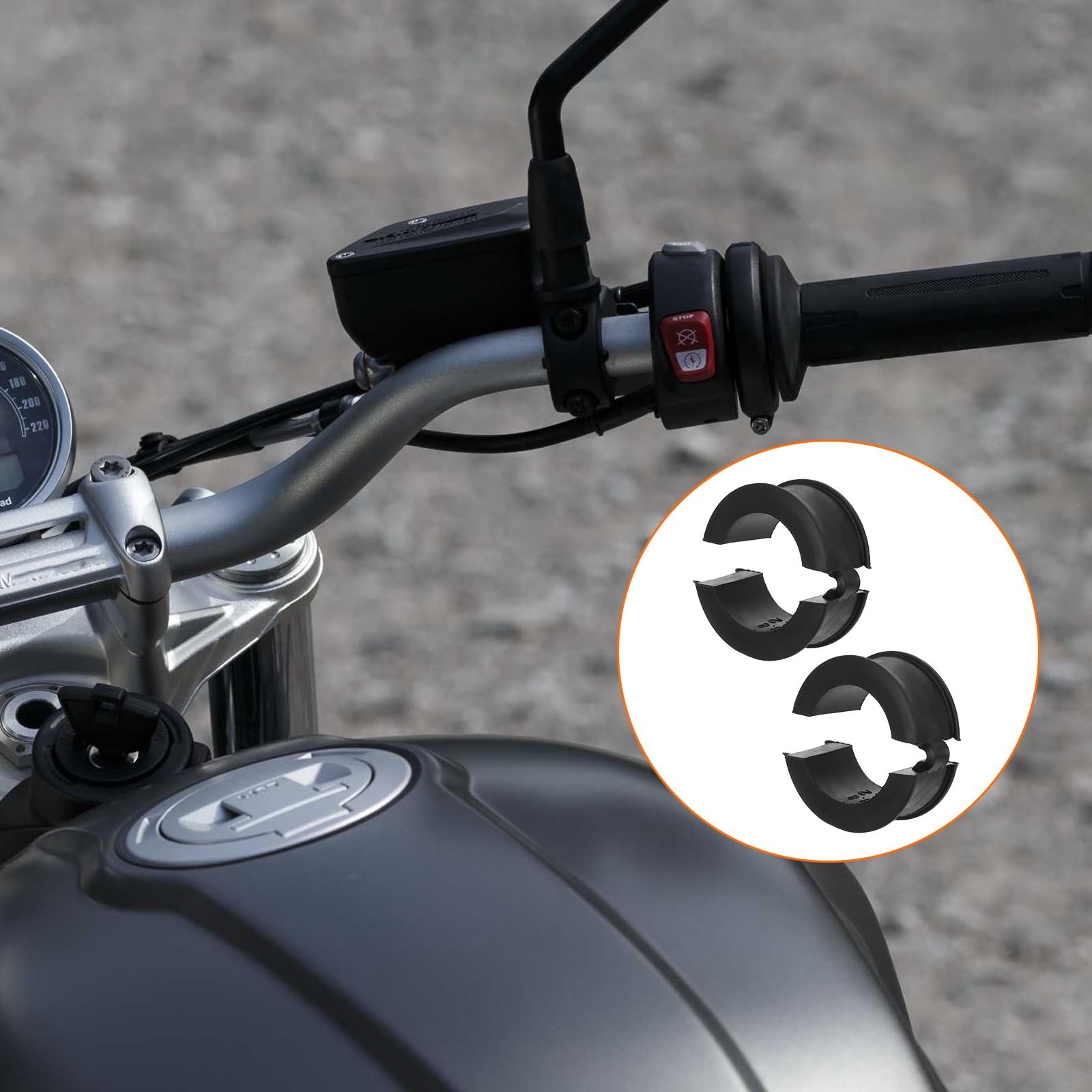 16 Pcs Bicycle Handlebar Rubber Gasket Fits 22.2/25.4 to 31.8 mm Bike Handlebar