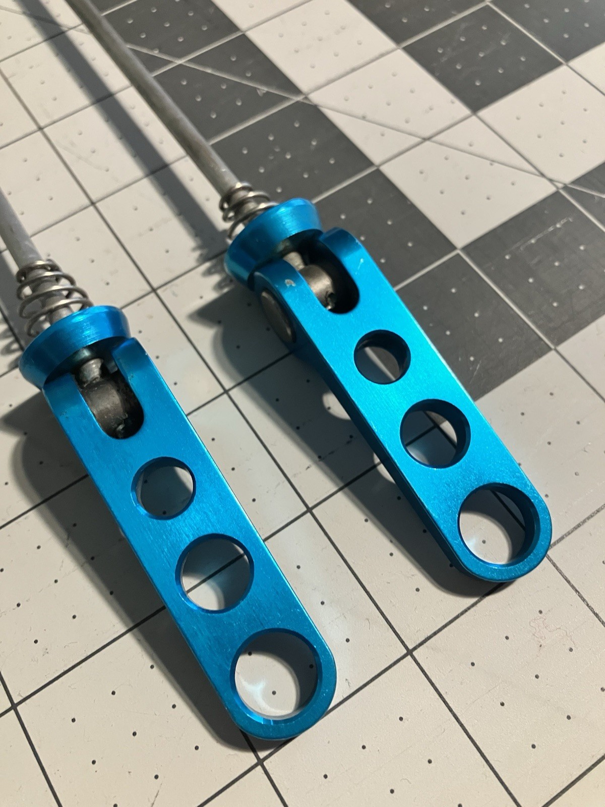 Ringle Holey Ti Skewers turquoise blue Front & Rear titanium mountain bike parts