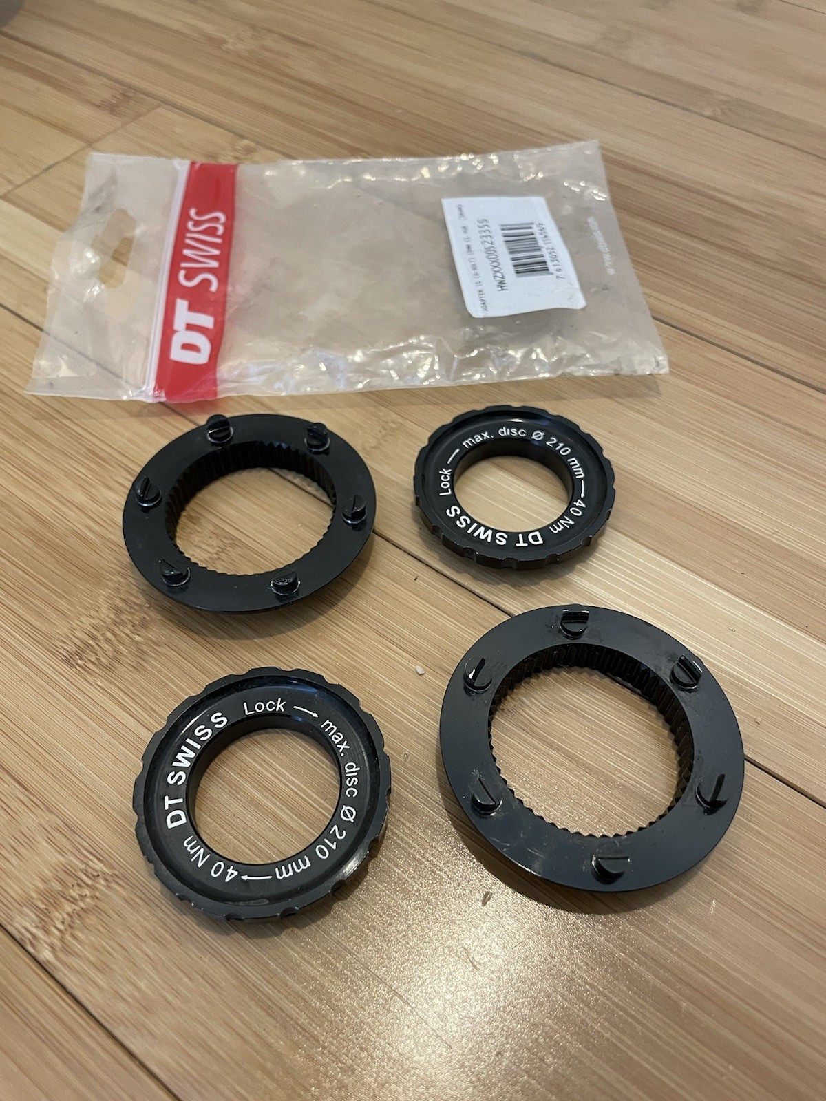 DT Swiss Center Lock Disc Brake Rotor Adapters IS 6 Bolt 15MM Hub HWZXXX00S2335S