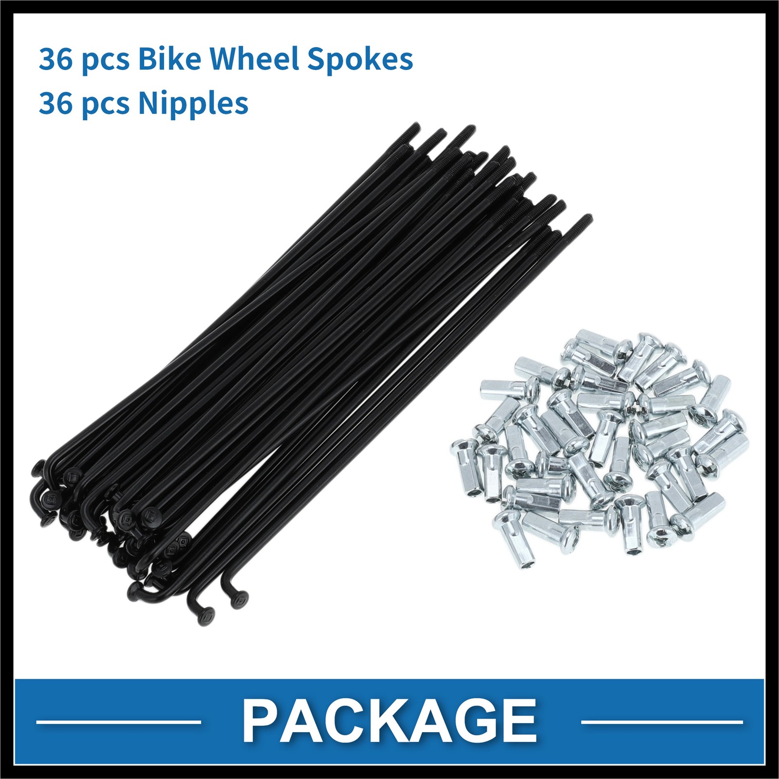 1Set 12G 134mm Length Bicycle Spoke Nipple Carbon Steel Black Universal