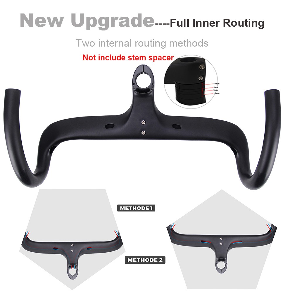 Integrated Carbon Road Drop Handlebars 1-1/8″ Racing Bike Handle Bars RXL SL
