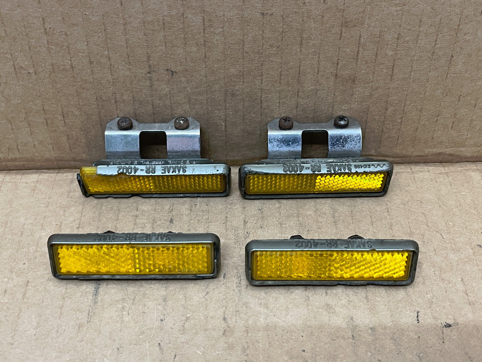 Vintage Rare Original Reflectors & BRACKETS For SR SP-11 Platform Pedals