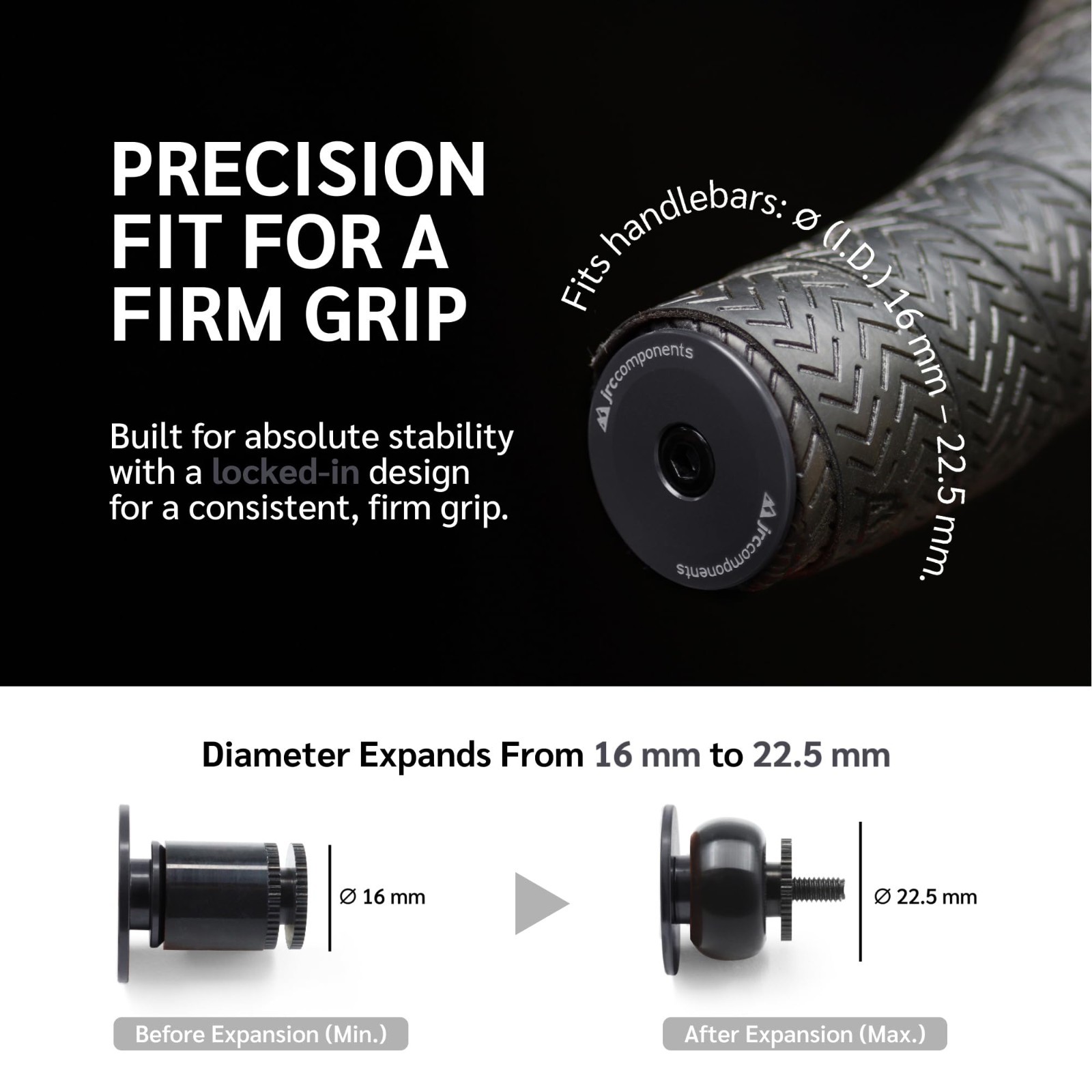 25mm Gunmetal Aluminum Handlebar End Plugs – Bike Accessories, Durable & Stylish