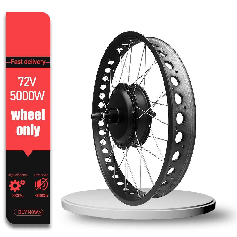 72V 5000W Snow Electric Fat Bike Kit 20/24/26inch Brushless Rear Hub Motor Wheel