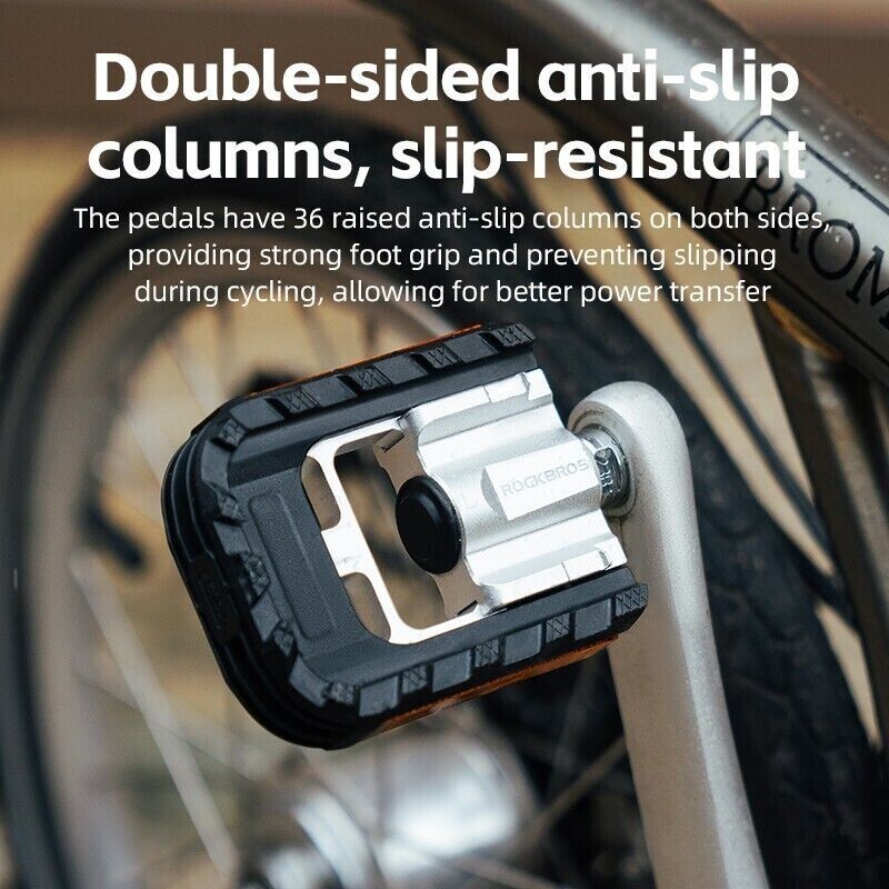ROCKBROS Folding Bike Pedals MTB Road Pelin Pedals 2Pcs Anti-Slip Quick-Release