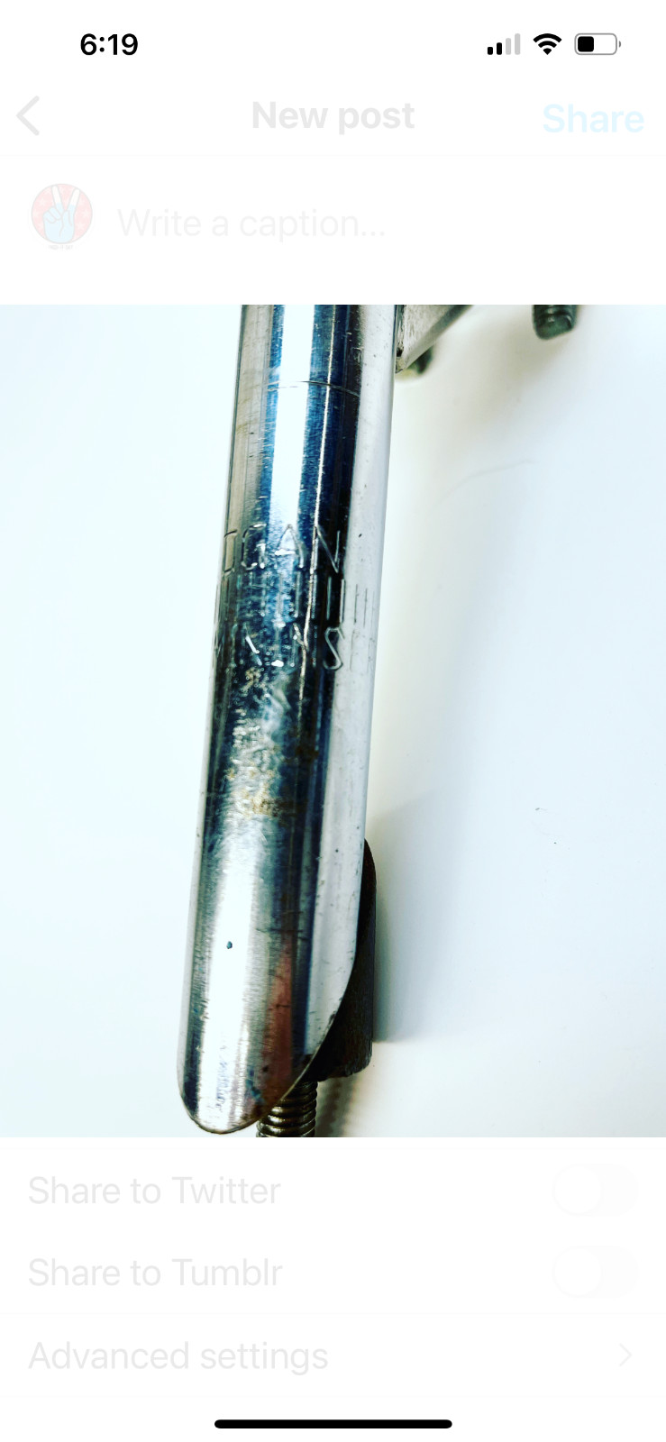 Vintage Oldschool Diamondback BMX Quill Stem White Silver Stamped BMX 6.5″X2.25″