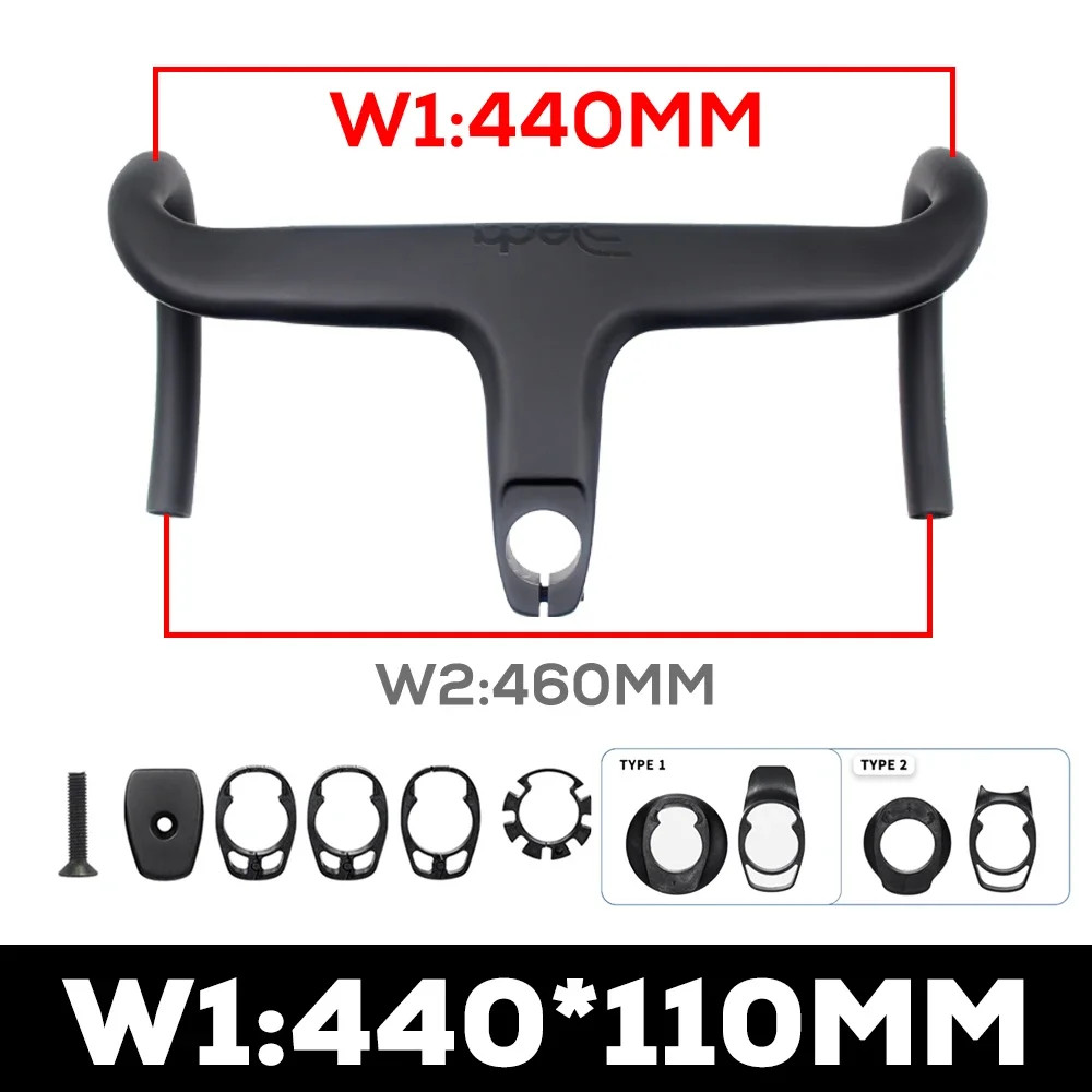 Road Bike Internal Cable Integrated Drop Bar Full Carbon Fiber Bicycle Handlebar