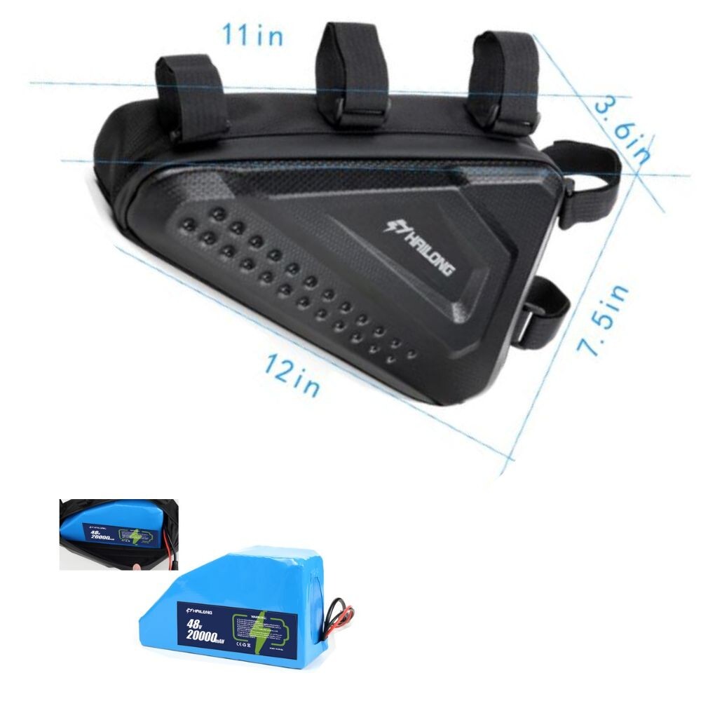 H HAILONG 48v 20ah Battery H HAILONG Triangle pack battery with charger with bag