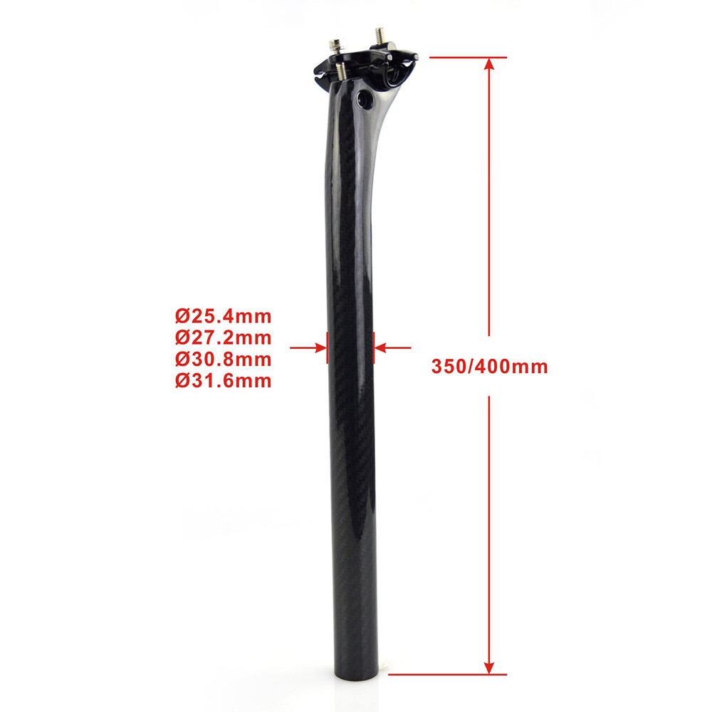 3K Carbon Fiber MTB Road bike Seatpost Bicycle Seat Tube 25.4-31.6mm 20 Offset