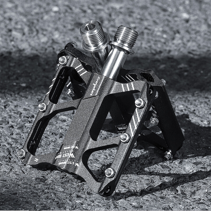 WEST BIKING Ultralight Titanium Bicycle Pedals Road Bike Flat Pedals 3 Bearings