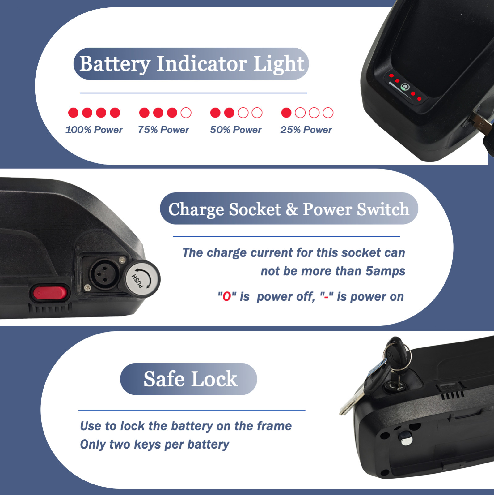 48V 20Ah Battery with 2A Charger, XT60 & T-Plug Connector, for 100W-1000W Motors