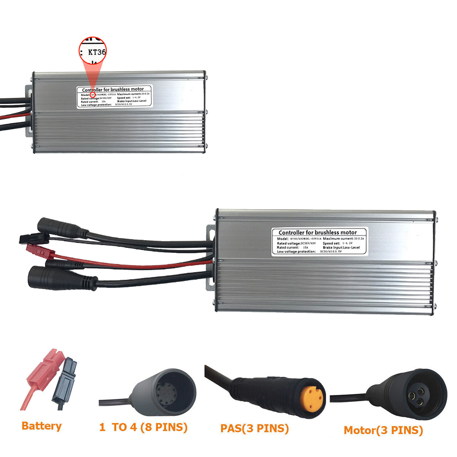 30A 36V 48V KT Waterproof Controller For 1000W 1500W E-bike Brushless Motor