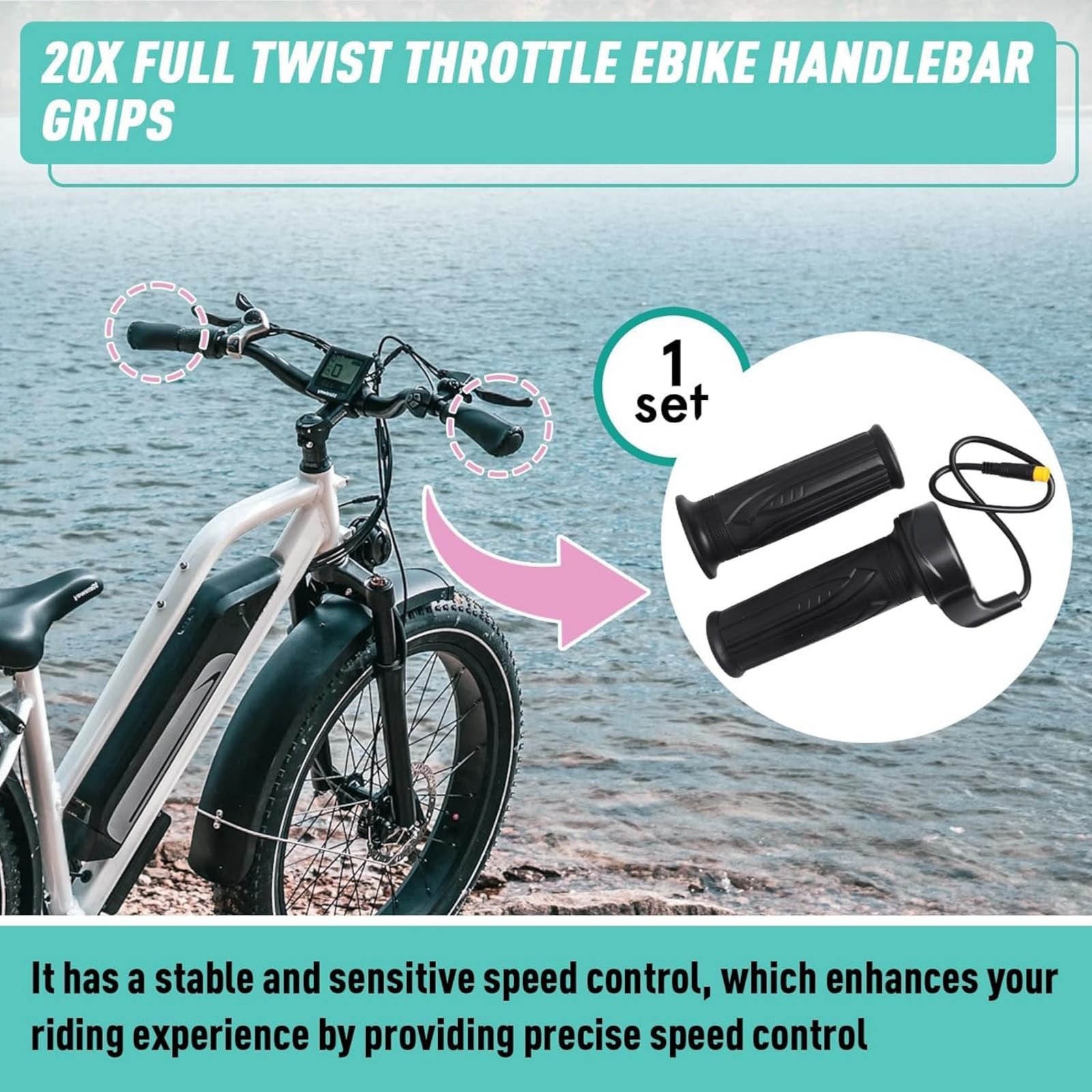 For Ebike 12V-72V Waterproof Full Twist Throttle Grip Kit High Quality Brand New