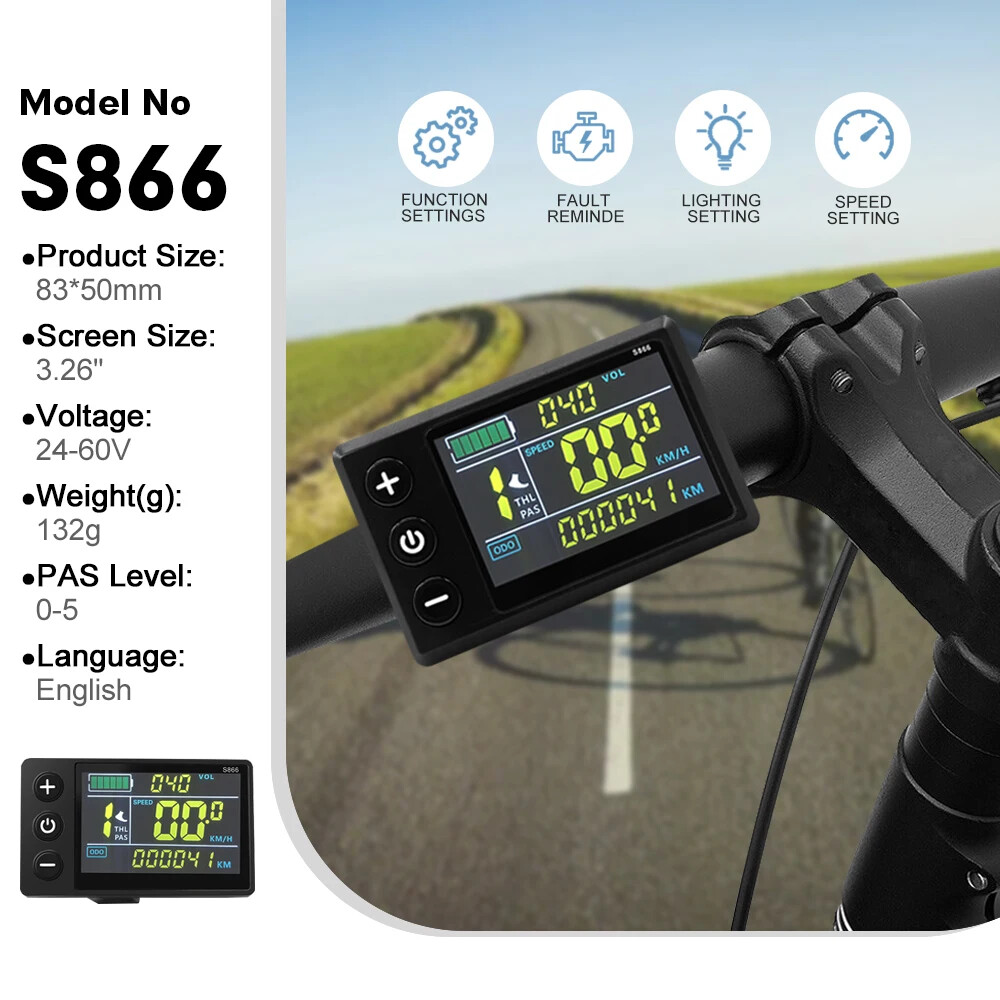 Three-Mode E-bike Sine Wave Controller 36V 48V 17-40A with LCD S966 Display