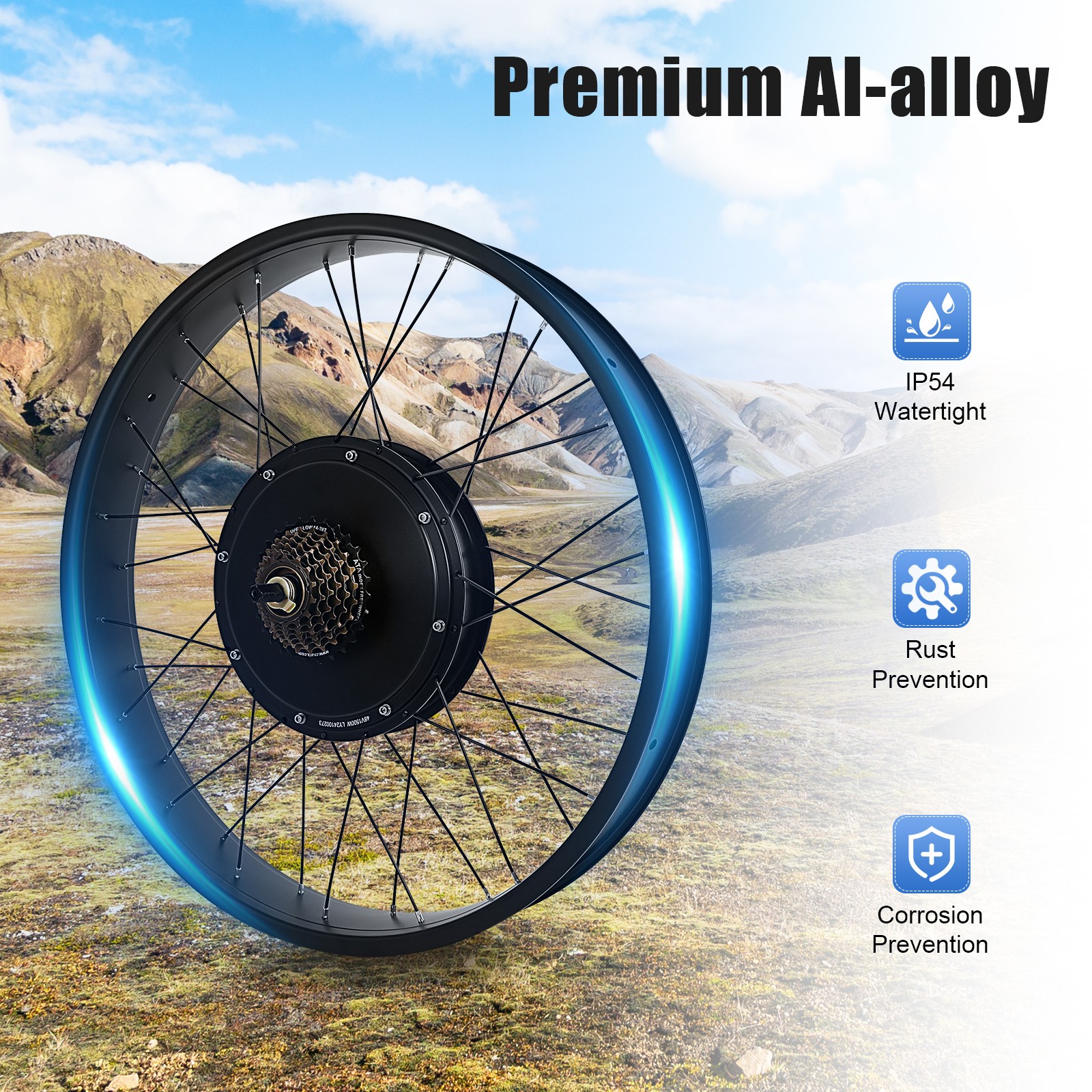 48V 1500W 26″ Rear Hub Motor LCD E-Bike Electric Bicycle Conversion Kit Fat Tire