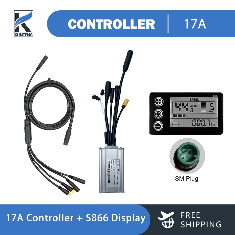 36V 48V 3 Model Sine Wave Controller 17A 26A 30A Display SM / WP Plug for E-bike