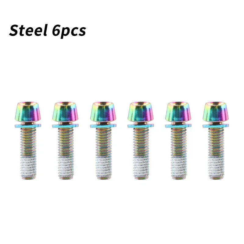 6Pcs M5x17mm Stainless Bike Stem Bolts w/Washer MTB Road Gravel Screws